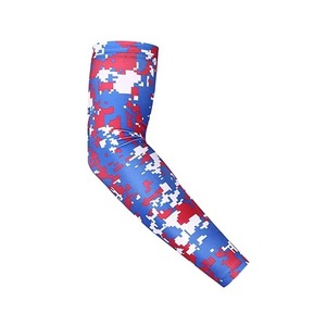 Manchons de compression pour le football américain, imprimé camouflage numérique rouge, bleu et blanc, unisexe adulte, personnalisables par sublimation - Product Image 5