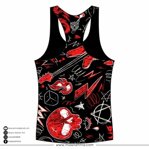 T-shirts sans manches en polyester personnalisés par sublimation, très bien notés, unisexes, élégants, pour la gym, la musculation et les entraînements. - Product Image 6