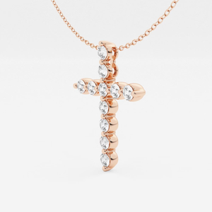 Colgante de Cruz con Diamante Cultivado en Laboratorio de 1 Quilate, con Cadena Ajustable, Joyería Elegante y Brillante, Regalo para Mujer - Product Image 1