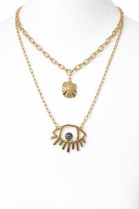 Bohemian Handmade Geometric Glass Beaded Necklace with Agate Pendant and Gold Plated Ring for Unisex Jewelry - Product Image 6