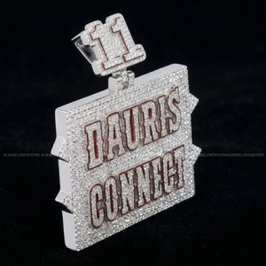 จี้ห้อยคอรูปทรง Dauris Connect เงินแท้ 925 ชุบโรเดียม ประดับคริสตัลและเพชรเทียม สไตล์ฮิปฮอป สำหรับทุกเพศ ใส่ได้ทุกวัน - Product Image 3