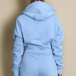 Ensemble sweat à capuche et short slim fit pour femme, impression de logo personnalisée, vêtements de sport et de détente tendance, production OEM ODM sous marque privée - Product Image 2