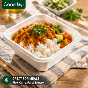 Canejoy Bagasse Square Desert Bowl Eco-Friendly Compostable Disposable Microwave Safe <b>Freezer</b> Safe Heavy Duty 125ml - Product Image 2