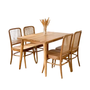 Home Dining <b>Furniture</b> Solid Teak Wood Dining Set With Many Chairs Japanese Design <b>Restaurant</b> Set Direct Factory - Product Image 1