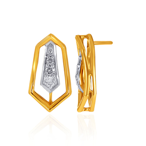 Boucles d'oreilles minimalistes pour femmes plaquées or 18 carats avec diamants de laboratoire taille baguette conique, bijoux pour tous les jours - Product Image 4