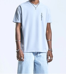 Trendy Fashion Oversized <b>Stand</b> Twill T-Shirts <b>Drop</b> Shoulder Men's Solid Color Digital Printing Custom OEM ODM Manufacturer - Product Image 1