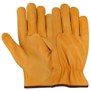 Gants de sécurité industriels en gros, résistants à l'abrasion, avec manchette élastique lisse, en cuir de mouton grainé, pour la conduite et le jardinage - Product Image 3