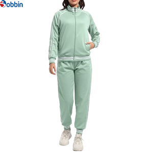 Ensemble de survêtement classique personnalisé pour femme, très populaire, pour le sport, à manches longues, tenue de gym unie 2-en-1 - Product Image 3