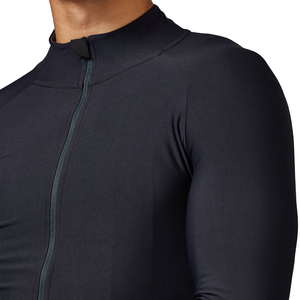 Men's Long Sleeve <b>Cycling</b> Jersey Black White Full Zip Road Bike Wear Breathable Quick Dry Fit - Product Image 5