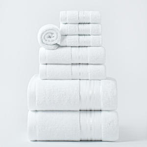 Serviette turban en coton tricoté 100% avec logo personnalisé, à rayures rafraîchissantes, jetable, pour sécher les cheveux bouclés après la douche en salon de coiffure - Product Image 4