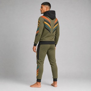 Conjunto Deportivo para Hombre, Estilo Urbano, con Estampado Puff, Tela Gruesa, Corte Holgado, Estampado Tridimensional Elegante, Ideal para Coleccionistas de Moda - Product Image 2