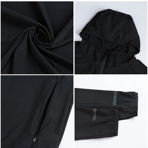 ชุดกีฬากันลมสำหรับออกกำลังกายกลางแจ้งแบบสปอร์ตเคลือบผิวพิเศษสั่งทำได้ตามต้องการ MOQ ต่ำ กระชับพอดีตัว น้ำหนักเบา เหมาะสำหรับการวิ่งและออกกำลังกาย - Product Image 6