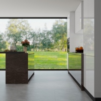 Meubles de cuisine modernes en PVC, armoires en MDF blanc et noir bicolore sur mesure avec plan de travail en quartz pour projets, armoires de cuisine OEM