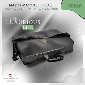 Estuche blando de imitación de cuero para delantal masónico, ligero, ecológico, impermeable, de forma cuadrada, negro, masónico - Product Image 6