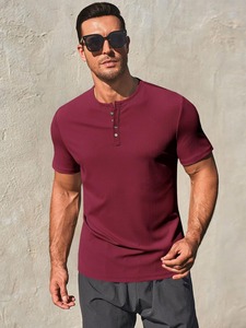 Modern <b>Waffle</b> Knit T <b>Shirt</b> Lightweight Breathable Fashion Streetwear Apparel Manufacturer - Product Image 2