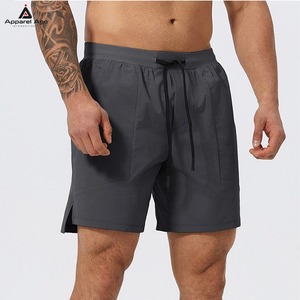 Shorts de sport pour hommes en coton, style décontracté, avec logo brodé personnalisé, bords coupés, grande taille, Bermuda - Product Image 3