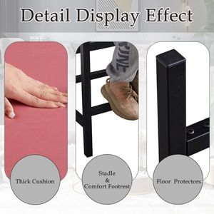 Sgabelli da Bar Moderni in Ecopelle Senza Schienale, Sedie Imbottite per Bancone o Isola, per Cucina, Bar o Uso Domestico - Product Image 6