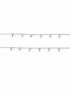 925 Sterling Silver Dangle Charm <b>Anklet</b> with Cubic Zirconia Geometric Charms High Polish Women Jewelry Beach Party Gift - Product Image 3
