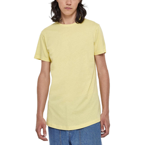 Camiseta Larga Personalizada para Hombre en Amarillo Pastel, Cuello Redondo, Manga Corta, Algodón Premium, Corte Extendido - Product Image 1