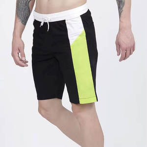 Shorts de sport vintage pour homme en coton 100% noir et vert lime, décontractés, pour la gym, l'entraînement et la course à pied - Product Image 3