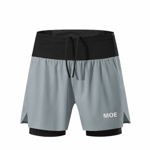 Shorts de course pour hommes à double couche en mesh, séchage rapide, pour la gym et l'entraînement, avec cordon élastique, fabrication OEM sous marque privée - Product Image 2