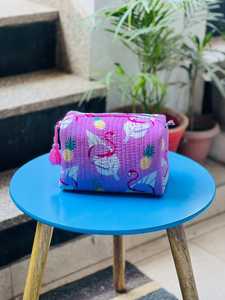 Vintage Bohemian Embroidered Cotton Makeup Case <b>Water</b> Resistant Zipper Soft Handle Eco-Friendly Medium Capacity Travel <b>Pouch</b> - Product Image 6