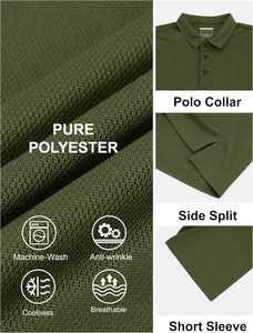 Camiseta de Hombre de Primera Calidad, Tejido de Poliéster Sólido, Transpirable, Suave, Manga Corta, Cuello Clásico, Corte Casual Elegante, Ecológica - Product Image 6