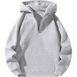 <b>Men's</b> Casual Solid Black <b>Half</b> <b>Zip</b> Hoodie Long Sleeve Pullover <b>Sweatshirt</b> - Product Image 6