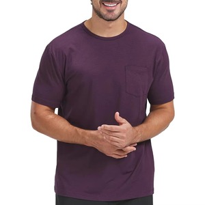 Camiseta Personalizada para Hombre, Lisa, con Bolsillo, de Color Sólido, Cuello Redondo, Manga Corta, Informal, de Verano, Talla Grande, OEM, al por Mayor - Product Image 6