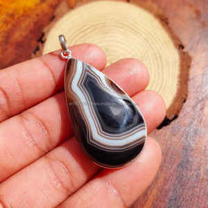 Colgante de Plata de Ley 925 con Ágata de Botsuana, Chapado en Oro, Hecho a Mano, Diseño Exclusivo, Regalo de Compromiso o Aniversario para Mujer - Product Image 6