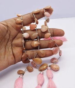 AAA Natural Pink Opal Faceted Pear Shape <b>Beads</b> 7x9-9x14 MM Pink Opal Gemstone <b>Beads</b> 8 Inch Faceted Pear <b>Beads</b> For Jewelry Making - Product Image 1