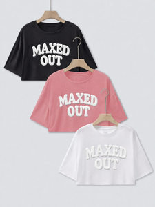 Women's Crop <b>Tops</b> Customizable Puff Printing Wholesale High Quality Tee Ladies Summer Crop <b>Top</b> women's shirt Custom Color Logo - Product Image 2