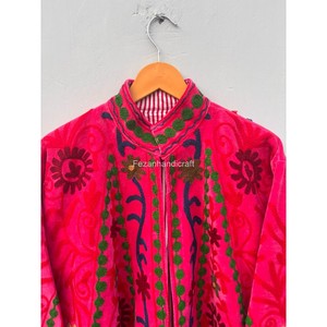 Wholesale Unisex <b>Coat</b> Indian Velvet Jacket Uzbek Embroidery <b>Coat</b> With Inside Cotton Lining Boho Chic Jacket - Product Image 3