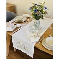 Nappe de table en lin blanc brodée de motifs floraux vintage personnalisables, de haute qualité, avec ourlet festonné, pour mariage et restaurant (vente en gros)