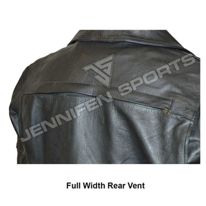 Chaqueta de Cuero Vacuno Negra de Alta Calidad para Motocicleta, con Solapa, Estilo Casual, Cierre Diagonal, para Hombre, Gruesa y Resistente - Product Image 6