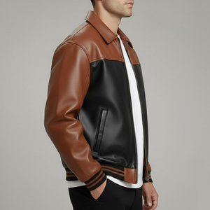 Veste d'hiver en cuir de mouton avec détails matelassés, meilleur design vintage pour homme, veste en cuir de motard pour homme, personnalisable - Product Image 3
