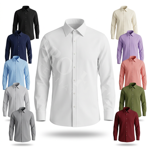 Chemise de bureau élégante de qualité supérieure à manches courtes avec fermeture boutonnée, légère, respirante, en mélange de coton, chemise décontractée d'été - Product Image 1