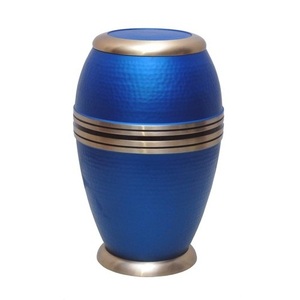 Urnes funéraires classiques en aluminium de haute qualité pour adultes, avec autocollant vert, finition métallique, pour cendres humaines. - Product Image 2