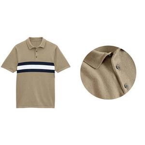 Chemise polo pour homme à rayures, logo personnalisé OEM, vêtements pour homme, manches courtes, coton, taille plus, respirante, chemise polo pour homme d'été - Product Image 2