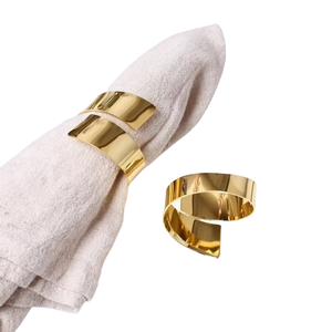 Anneau de serviette en métal de forme ronde plaqué or pour la décoration de table de mariage, porte-serviettes personnalisés de luxe faits à la main - Product Image 3