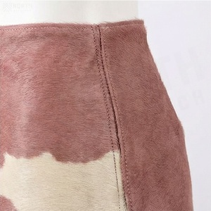 Jupe mini asymétrique pour femme en cuir véritable imprimé animal, taille régulière, style toutes saisons - Product Image 5
