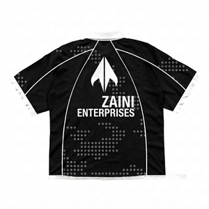 เสื้อโปโลโพลีเอสเตอร์พรีเมียม 180 GSM ระบายความชื้นได้ดี สีดำขาว แขนเสื้อแบบแร็กแลน พร้อมโลโก้แบบซับลิเมชั่นตามสั่ง - Product Image 2
