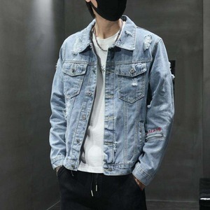 Veste en jean pour homme style streetwear - 100% coton, veste en jean écologique pour homme - Product Image 3