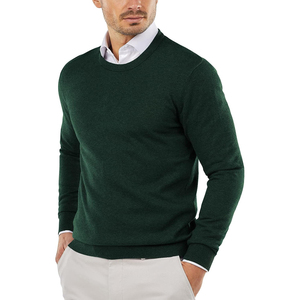 Men's <b>Light</b> Blue Crew Neck Pullover Sweater Full Sleeve 100% Cotton Anti-Pilling Winter Standard Thickness - Product Image 3