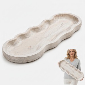 Bol à fruits en bois de Sheesham sculpté à la main |   Vases de service en bois en gros - Product Image 3