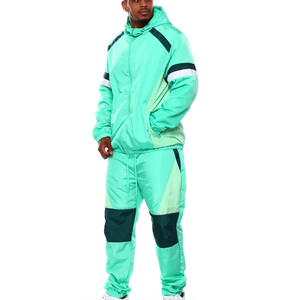 High Quality Factory Wholesale Custom Logo Printing 2 1 Solid Lightweight <b>Nylon</b> Zipper Jacket Drawstring <b>Joggers</b> Tracksuit Men - Product Image 2