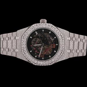 Hip Hop Style Exclusive Moissanite <b>Diamond</b> With Chronograph Black Dial Trendy Stainless Steel Band Man's <b>Diamond</b> Quartz <b>Watch</b> - Product Image 1