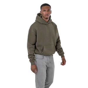 Sudadera con Capucha Extra Grande para Hombre, Color Sólido, Felpa, Informal, Manga Larga, para Otoño - Product Image 6