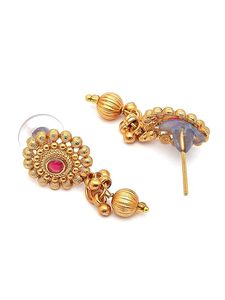 Parure de bijoux de luxe en laiton et zircon Kundan, collier ras-du-cou et boucles d'oreilles clous, style traditionnel indien, pour mariée, fiançailles, mariage, soirée, brillant - Product Image 3