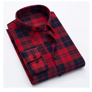 Chemise en flanelle à carreaux noirs et blancs pour homme, manches longues, coton, poche, douce, confortable, décontractée, vente en gros - Product Image 2